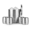 Stainless Steel Ice Bucket with Rocks Glass Set, Steel