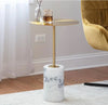 Side Table in Gold and Marble Stone