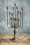 13-Candle Iron Candelabra in Distressed Black