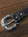TOPACC Western Super Concho Horse Cross Sword Black Country Belts Genuine Leather