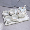 6 Pieces Marble  Ceramic Tea Set