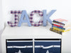 Blue Gingham Fabric Wall Letters