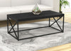 Coffee Table Dark Grey Wood Black Metal