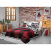 Comforter 3 Piece Set Double/Queen Printed Buffalo Plaid Red/Black