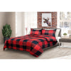 Comforter Bedding Set 3 Piece Buffalo Plaid Red/Black, King