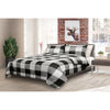 Comforter Bedding Set 3 Piece Buffalo Plaid White/Black, King