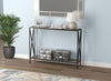 Console Sofa Table Dark Taupe 1 Shelf Black Metal Base