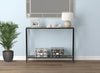 Console Sofa Table Dark Taupe 1 Shelf Black Metal Base