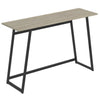 Console Sofa Table Dark Taupe 1 Shelf Black Metal Base