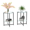 2-Piece Set Clear Tempered Glass Side Table.