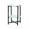 2-Piece Set Clear Tempered Glass Side Table.