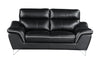 Genuine Leather Black Loveseat