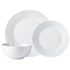 Dinnerware Set 12 Piece Plain White Round Rim, Service for 4