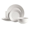 Dinnerware Set 12 Piece Plain White Round Rim, Service for 4