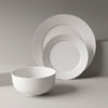 Dinnerware Set 12 Piece Plain White Round Rim, Service for 4