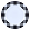 Dinnerware Set 16 Piece Buffalo Plaid White/Black, Service for 4