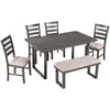 6-Pieces Solid Wood Dining Room Set