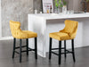 Yellow Velvet Barstool