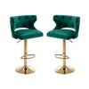 Set of 2 Modern Fashionable Velvet Bar Stools