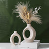 2Pcs Nordic Ceramic Vase Snuggle Set in White Matte