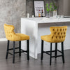 Yellow Velvet Barstool