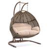 Brown Wicker Hanging Double-Seat Swing Chair