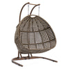 Brown Wicker Hanging Double-Seat Swing Chair