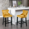 Yellow Velvet Barstool