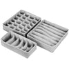 3 Pack Sock Organizer Box Foldable Damp Proof Storage Drawers With Multi-cells