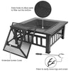 32 Inch Heavy Duty 3 in 1 Metal Square Patio Firepit Table