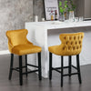 Yellow Velvet Barstool