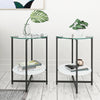 2-Piece Set Clear Tempered Glass Side Table.