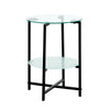 2-Piece Set Clear Tempered Glass Side Table.