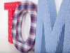 Blue Gingham Fabric Wall Letters