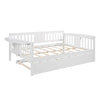 Full size Daybed with Twin size Trundle, Wood Slat Support, White