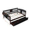 Full size Daybed with Two Drawers, Wood Slat Support, Espresso