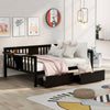 Full size Daybed with Two Drawers, Wood Slat Support, Espresso