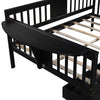 Full size Daybed with Two Drawers, Wood Slat Support, Espresso