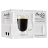 Insulated Double-Wall Glass Coffee Tea Hot or Cold Beverage Mug 2 Piece Set 120ml, Barista