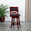 Meeker X Back Premium Fabric Swivel Stool, 30” Bar Stool or 24