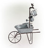 Rustic Metal Wheelbarrow and Watering Cans Fountain