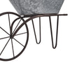 Rustic Metal Wheelbarrow and Watering Cans Fountain