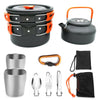 2-3 person Camping Cooking  Ware Sets Pots Pans Picnic