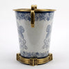Blue and White Lucky Foo Dogs Pattern Oval Basin With Bronze Ormolu