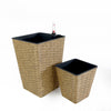 Set of 2 CATLEZA 7-inch and 9.4-inch Square Wicker Planters