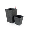 Set of 2 CATLEZA 7-inch and 9.4-inch Square Wicker Planters