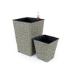 Set of 2 CATLEZA 7-inch and 9.4-inch Square Wicker Planters