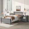 Twin Bed with Headboard and Footboard for Kids, Teens, Adults,with a Nightstand,Grey