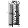 45 Bottle Wrought Iron Wine Rack Jail with Lock - Black