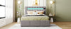 Upholstered Bed Full Size with LED light, Bluetooth Player and USB Charging, Hydraulic Storage Bed in Gray Velvet Fabric